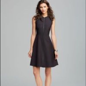 T Tahari charcoal dress zip front dress